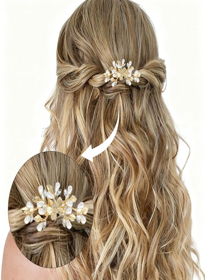 DeepSexual Bridal Pearl Hair Comb, Wedding Hair Accessories with Butterfly and Pearl Design for Bride and Bridesmaids (Golden) - Image 4